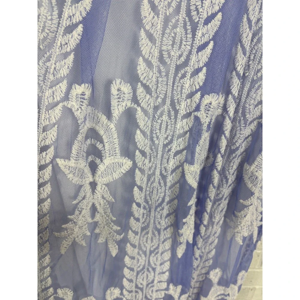 Orange Creek Maxi Dress Women S Periwinkle Embroidered Mesh Lace Long Sleeve